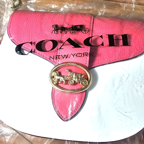 Coach Leather Purse George Saddle Bag Pretty in Pink Coach C3241 ~ NWT - Picture 13 of 16
